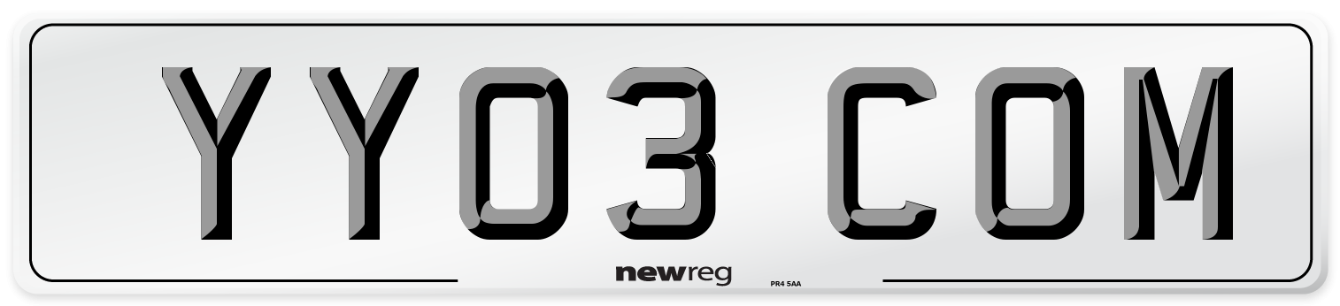 YY03 COM Number Plate from New Reg